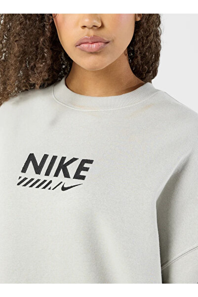 Nike Sportswear Gel Oversized Fleece Crew-Neck Cream Women's Sweatshirt