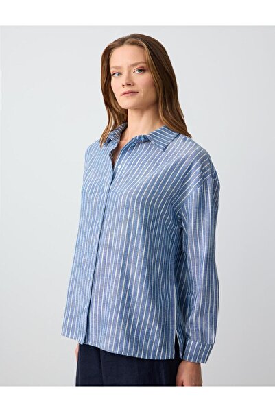 Jimmy Key Loose fit Shirt Collar Woven Blue Shirt