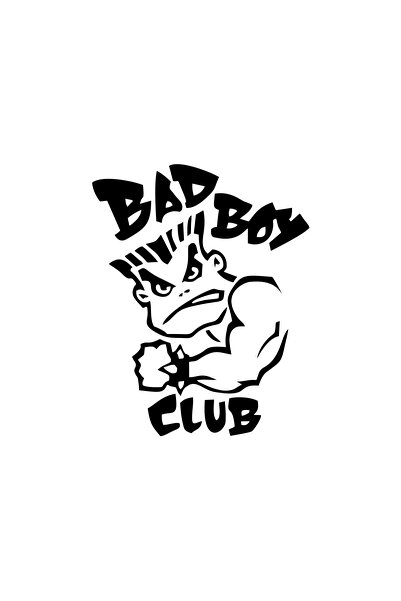 Reysa Tasarım ملصق سيارة باد بوي كلوب مقاس 17x17 سم باللون الأسود