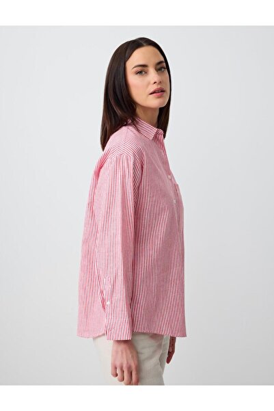 Jimmy Key Long Sleeve Striped Linen Shirt with Pockets