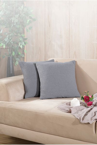 LADYNİL Bohemian 2-Piece Throw Pillow Case Decorative Pillow Case 45X45 Zippered Gray