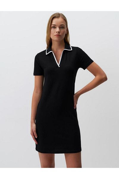 Jimmy Key Polo Collar Short Sleeve Mini Dress