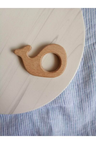 Sihirlihalka Amigurumi Whale Figured Wooden Teether Ring (2 Pcs)