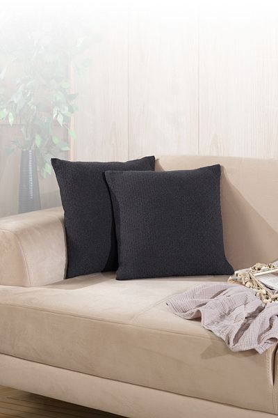 LADYNİL Bohemian 2-Piece Throw Pillow Case Decorative Pillow Case 45X45 Zippered Anthracite