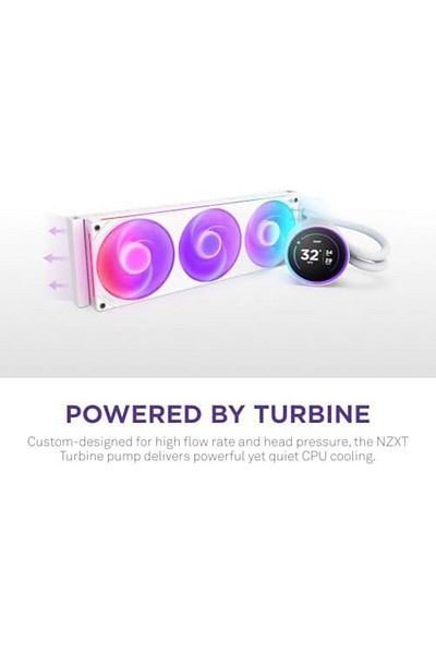 Nzxt مبرد سائل Kraken Elite 360 RGB لوحدة المعالجة المركزية - شاشة IPS LCD قابلة للتخصيص مقاس 2.7 بوصة، Intel LGA1700/1200/
