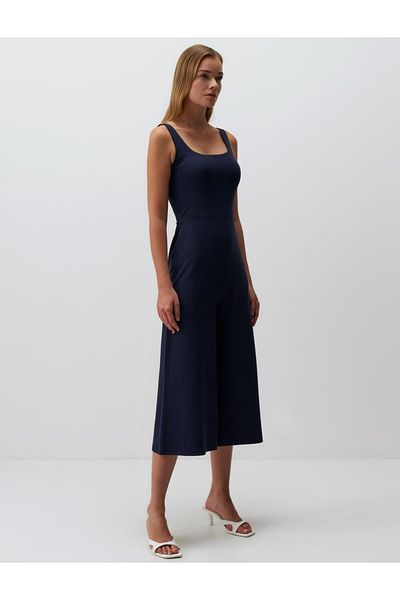 Jimmy Key Basic Jumpsuit with Square Neck Straps