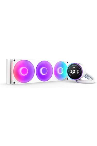 Nzxt مبرد سائل Kraken Elite 360 RGB لوحدة المعالجة المركزية - شاشة IPS LCD قابلة للتخصيص مقاس 2.7 بوصة، Intel LGA1700/1200/
