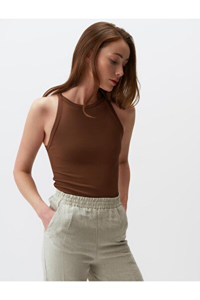 Jimmy Key Slim Fit Sleeveless Halter Neck Knitted Tank Top