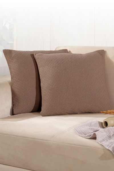 LADYNİL Бохемска калъфка за възглавница от 2 части, декоративна, 45x45, с цип, кафява