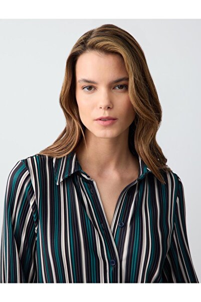 Jimmy Key Slim Fit Shirt Collar Knitted Multi-Coloured Shirt