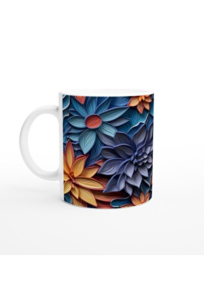 Generic Brand Fire Flowers Patterned Mug