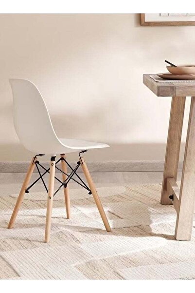 Taimi 3-Piece Dining Set Compact Mid-Century Modern Wooden Table, 80x80x72cm - 2 White chairs Set