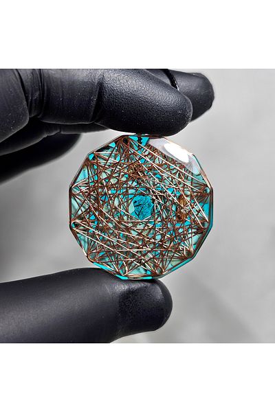 Singincraft Copper Mandala-Turquoise Orgonite Necklace - (Handmade Design Products)