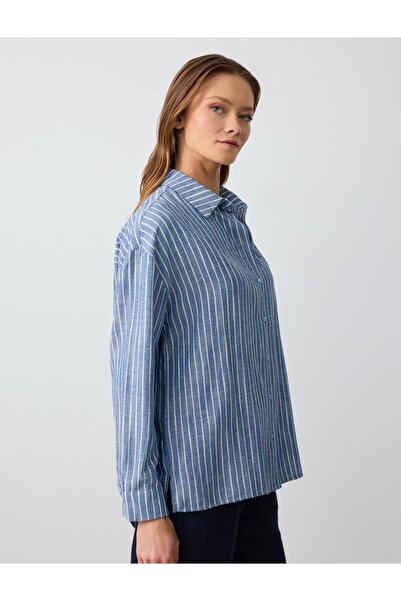 Jimmy Key Loose fit Shirt Collar Woven Blue Shirt