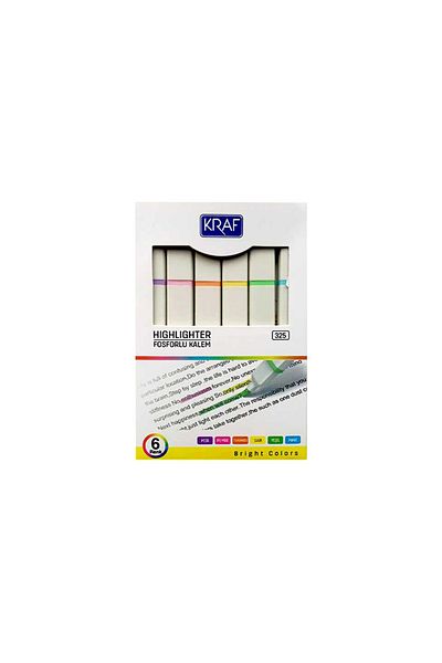 KRAF Flat Body Marking Pen Set Vibrant Colors 6 Pieces