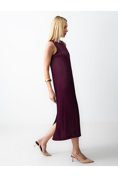 Jimmy Key Sumac Sleeveless Satin Midi Dress