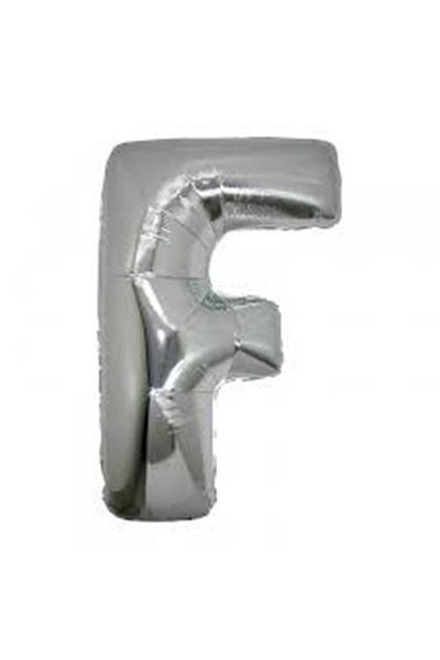 Skygo F Letter Foil Balloon Silver Color 40 inch