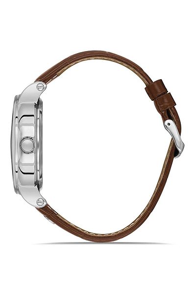 DAVID GUNER Dg-8323Gb-K1 Automatic Men's Wristwatch with Brown Leather Strap.