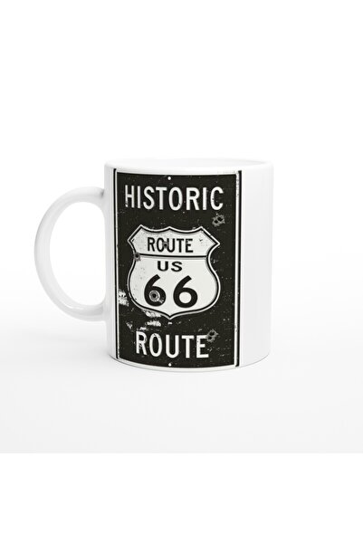 MESCHAIN كوب كوب بطابع ريترو من الصفائح المعدنية من Route 66