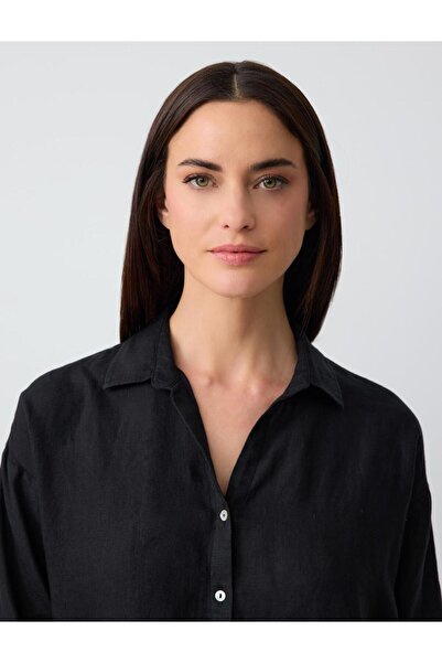 Jimmy Key Long Sleeve Basic Linen Shirt