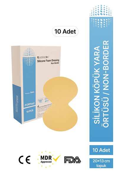 luofucon Silicone Foam Wound Cover Non-Border Heel (20X13 cm) (10 Pcs)
