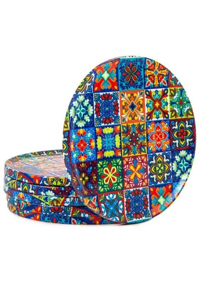GRANDSTORE Mandala Ottoman Ethnic Patterned Cup Bottom Metal