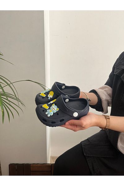 Behtah Kundura Girls Boys Kids 6 Pieces Jibbitz Ornate Gift Closed Front Garden Pool Daily Sandals Slippers