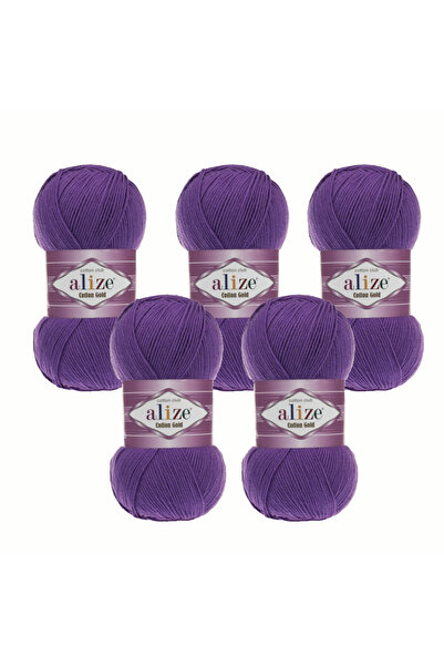 Alize Lize Cotton Gold Yarn – Pack of 5 – Cotton Acrylic – Suitable for Amigurumi and Cardigan Knitting