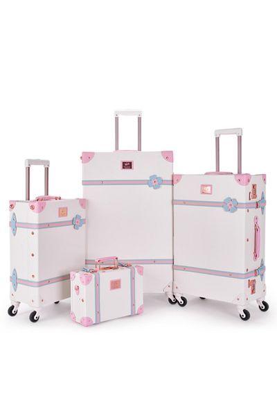 LİMRA Limra Classic Leather 4-Piece Luggage Set, Sizes 28"-24"-20"-13" Inch