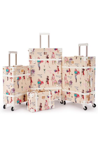 LİMRA Limra Classic Leather 4-Piece Luggage Set, Sizes 28"-24"-20"-13" Inch