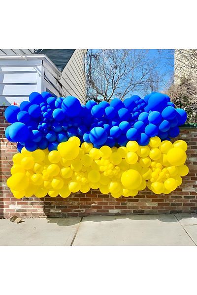 BALON DİYARI 25 Pieces Yellow & Navy Blue Balloon Set – Vibrant and Dynamic Party Decor