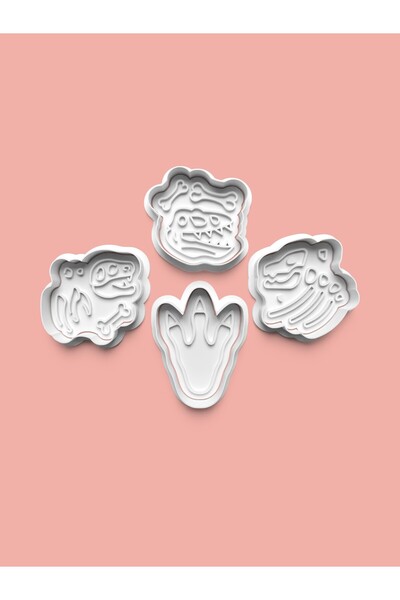 AKTASTORE مجموعة من 4 قوالب أحفار الديناصورات وقوالب العجينة