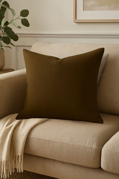 Luvora Home Nova Series Linen Throw Pillow Cover - Brown