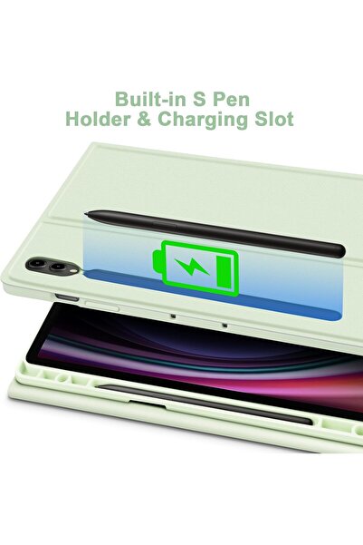 TEKNETSTORE Samsung Galaxy Tab S7 Fe Lte T730 T735 T737 Klavyeli Kılıf Bluetooth Bağlantı Kalem Bölmeli Koruyucu