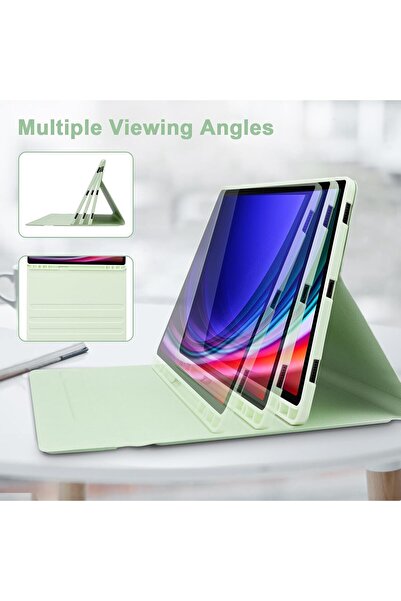 TEKNETSTORE Samsung Galaxy Tab S7 Fe Lte T730 T735 T737 Klavyeli Kılıf Bluetooth Bağlantı Kalem Bölmeli Koruyucu