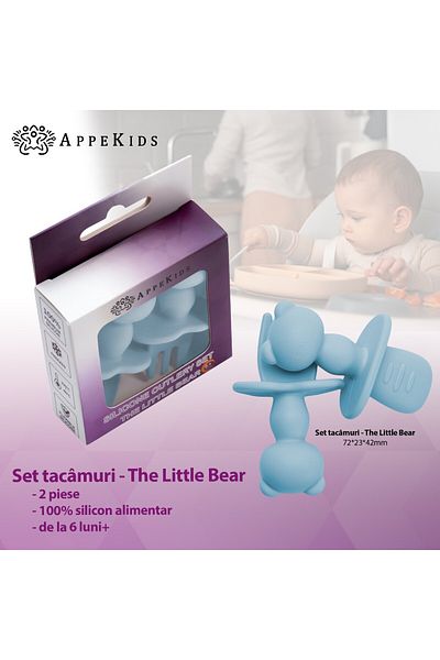 APPEKIDS Silicone Cutlery Set, AppeKids, The Little Bear - Aqua Blue