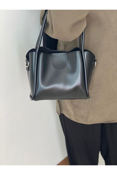 Bagzone Women's Shoulder Bag with Extra Circle with Magnetic Closure