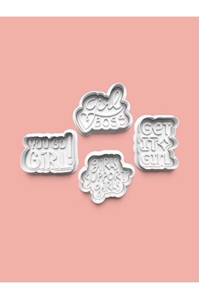 AKTASTORE قالب كوكيز للفتيات وقالب عجينة السكر مجموعة من 4 قطع 0797-set