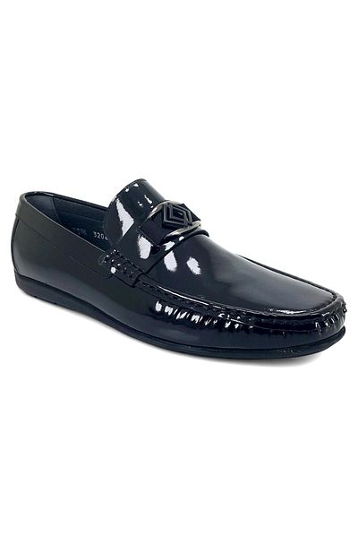 Fosco 3204 25Ya Men's Casual Shoes Black Patent Leather