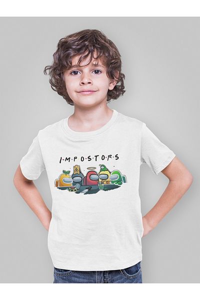 SEVBANO Tricou pentru copii unisex cu jocuri imprimate Among Us Impostors (vârsta 1-12)