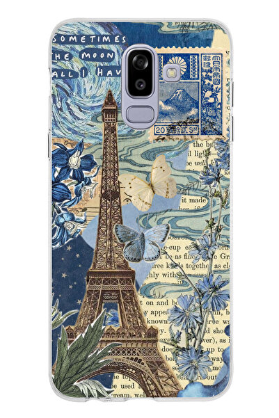 TechTree Samsung Galaxy J8 - A6 PLUS Uyumlu Paris ve Eyfel Kulesi Şeffaf Sili...
