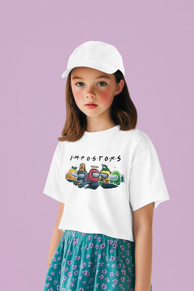 SEVBANO Tricou pentru copii unisex cu jocuri imprimate Among Us Impostors (vârsta 1-12)