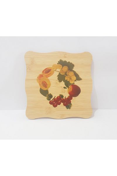 Penguen Patterned Wooden Trivet 19.5X19.5 cm