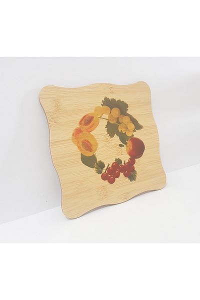 Penguen Patterned Wooden Trivet 19.5X19.5 cm