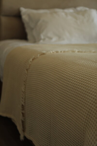 Tasarım Hb&Victory Waffle 4 Layer 100% Cotton Premium Bedspread Mink Single 160X240 cm