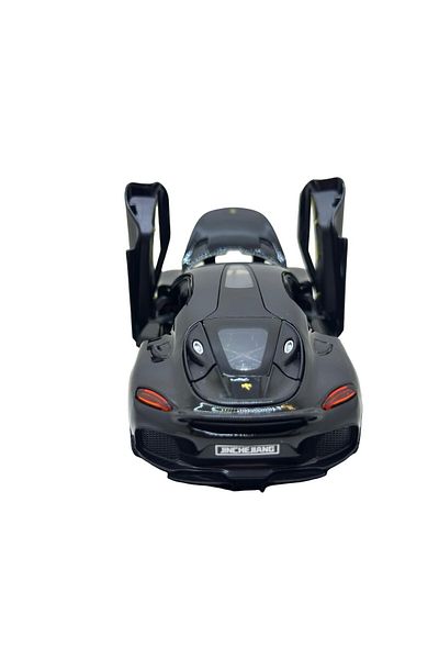 JPT Koenigsegg Gemera black model 1:32 with sound, lights, spring, butterfly opening doors