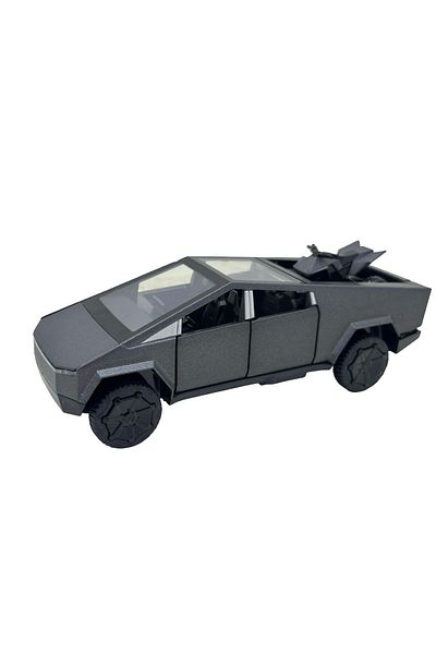 JPT Gray Tesla Cybertruck metal model with metal atv 1:32 with sound, lights, opens doors