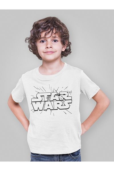 SEVBANO Tricou pentru copii Star Wars Star Wars scris unisex film (vârsta 1-12)