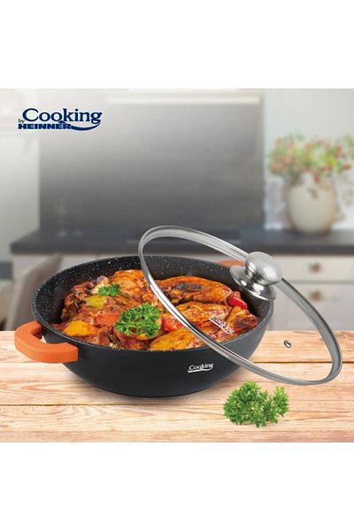 Heinner Cast aluminum saucepan with lid 32x8.5CM 5.5L black ceramic Heinner