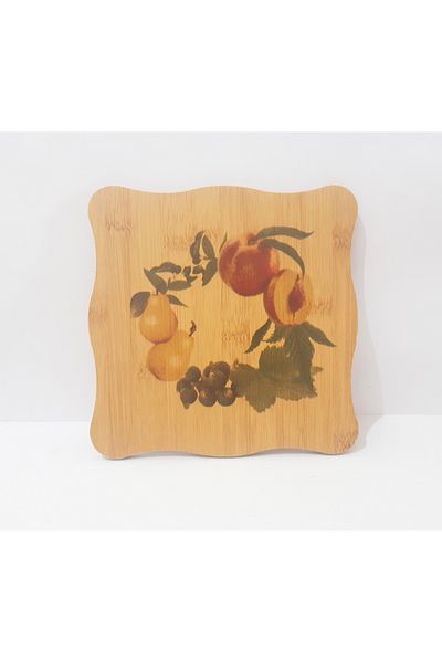 Penguen Patterned Wooden Trivet 19.5X19.5 cm